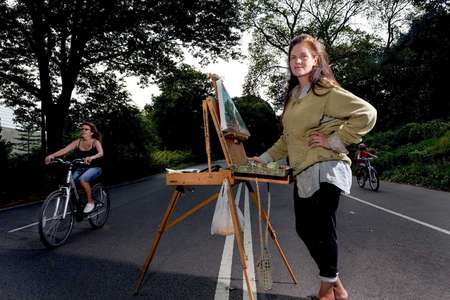 NYC painter Annamarie Trombetta in Central Park